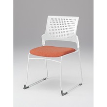 モノンチェア スタッキングタイプ KLD410SA-W9W9D4　クロスバック・肘なし SA張地［D4/パーシモンオレンジ］