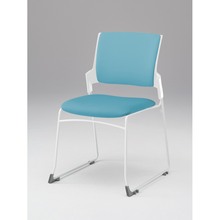 モノンチェア スタッキングタイプ KLD420DL-W9W9S4　クロスバック・肘なし ビニールレザー DL張地［S4/ストロングブルー］