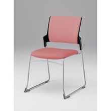 モノンチェア スタッキングタイプ KLD420DL-Z5T1M6　クロスバック・肘なし ビニールレザー DL張地［M6/コーラルピンク］