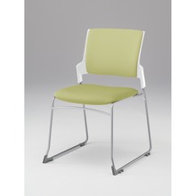 モノンチェア スタッキングタイプ KLD420DL-Z5W9L8　クロスバック・肘なし ビニールレザー DL張地［L8/アボカドグリーン］