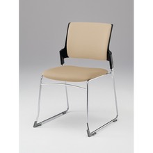 モノンチェア スタッキングタイプ KLD420DL-Z9T1K6　クロスバック・肘なし ビニールレザー DL張地［K6/フラックスベージュ］