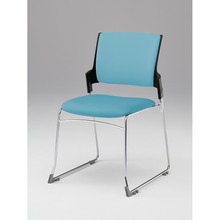 モノンチェア スタッキングタイプ KLD420DL-Z9T1S4　クロスバック・肘なし ビニールレザー DL張地［S4/ストロングブルー］