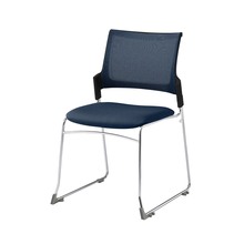 モノンチェア スタッキングタイプ KLD430JV-Z9T1B2　メッシュバック・肘なし 抗ウイルス加工 JV張地［B2/ネイビーブルー］