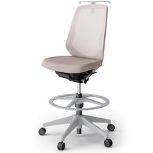 ノートチェア ハイポジションタイプ  KJ-150JEHP-GNF6 ハイバック / 樹脂脚 / ランバーサポート / ハンガー / テクスチャードメッシュ 抵抗ウレタン双輪キャスター ［GN×グレイッシュブラウン］