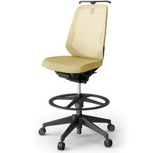 ノートチェア ハイポジションタイプ  KJ-150JEHP-T1U6 ハイバック / 樹脂脚 / ランバーサポート / ハンガー / テクスチャードメッシュ 抵抗ウレタン双輪キャスター ［T1×カナリアイエロー］