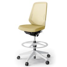 ノートチェア ハイポジションタイプ  KJ-150JEP-W9U6 ハイバック / 樹脂脚 / ランバーサポート / テクスチャードメッシュ 抵抗ウレタン双輪キャスター ［W9×カナリアイエロー］