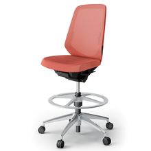 ノートチェア ハイポジションタイプ  KJ-150JEP-ZTD4 ハイバック / アルミ脚 / ランバーサポート / テクスチャードメッシュ 抵抗ウレタン双輪キャスター ［ZT×パーシモンオレンジ］