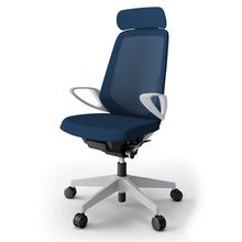 ノートチェア  KJ-156JVE-GNB2 エクストラハイバック  樹脂脚  ループ肘  ランバーサポート付 抗ウイルス加工 プレーンメッシュバック ナイロン双輪キャスター ［GN×ネイビーブルー］