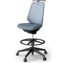 ノートチェア ハイポジションタイプ  KJ-170JEHP-T1B4 ハイバック / 樹脂脚 / ハンガー / テクスチャードメッシュ 抵抗ウレタン双輪キャスター ［T1×ダックブルー］