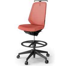 ノートチェア ハイポジションタイプ  KJ-170JEHP-T1D4 ハイバック / 樹脂脚 / ハンガー / テクスチャードメッシュ 抵抗ウレタン双輪キャスター ［T1×パーシモンオレンジ］