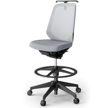 ノートチェア ハイポジションタイプ  KJ-170JEHP-T1T7 ハイバック / 樹脂脚 / ハンガー / テクスチャードメッシュ 抵抗ウレタン双輪キャスター ［T1×ホワイトグレーＴ］