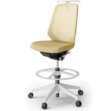 ノートチェア ハイポジションタイプ  KJ-170JEHP-W9U6 ハイバック / 樹脂脚 / ハンガー / テクスチャードメッシュ 抵抗ウレタン双輪キャスター ［W9×カナリアイエロー］