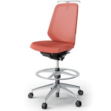 ノートチェア ハイポジションタイプ  KJ-170JEHP-ZND4 ハイバック / アルミ脚 / ハンガー / テクスチャードメッシュ 抵抗ウレタン双輪キャスター ［ZN×パーシモンオレンジ］