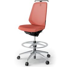 ノートチェア ハイポジションタイプ  KJ-170JEHP-ZTD4 ハイバック / アルミ脚 / ハンガー / テクスチャードメッシュ 抵抗ウレタン双輪キャスター ［ZT×パーシモンオレンジ］