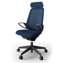 ノートチェア  KJ-176JVE-T1B2 エクストラハイバック  樹脂脚  ループ肘  ランバーサポートなし 抗ウイルス加工 プレーンメッシュバック ナイロン双輪キャスター ［T1×ネイビーブルー］