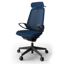 ノートチェア  KJ-156JVX-T1B2 エクストラハイバック  樹脂脚  ループ肘  ランバーサポート付  ハンガー付  抗ウイルス加工 プレーンメッシュバック ナイロン双輪キャスター ［T1×ネイビーブルー］