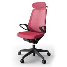 ノートチェア  KJ-156JVX-T1M4 エクストラハイバック  樹脂脚  ループ肘  ランバーサポート付  ハンガー付  抗ウイルス加工 プレーンメッシュバック ナイロン双輪キャスター ［T1×ラズベリーレッド］