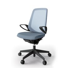 ノートチェア  KJ-176JE-T1B4 ハイバック / 樹脂脚 / ループ肘 / テクスチャードメッシュ ナイロン双輪キャスター ［T1×ダックブルー］