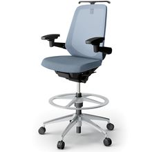 ノートチェア ハイポジションタイプ  KJ-177JEHP2ZTB4 ハイバック / アルミ脚 / アジャスタブル肘 / ハンガー / テクスチャードメッシュ 抵抗ウレタン双輪キャスター ［ZT×ダックブルー］