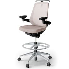 ノートチェア ハイポジションタイプ  KJ-177JEHP2ZTF6 ハイバック / アルミ脚 / アジャスタブル肘 / ハンガー / テクスチャードメッシュ 抵抗ウレタン双輪キャスター ［ZT×グレイッシュブラウン］