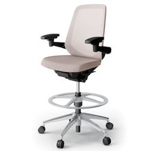 ノートチェア ハイポジションタイプ  KJ-177JEP2ZTF6 ハイバック / アルミ脚 / アジャスタブル肘 / テクスチャードメッシュ 抵抗ウレタン双輪キャスター ［ZT×グレイッシュブラウン］