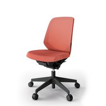 ノートチェア  KJ-160JE-T1D4 ローバック / 樹脂脚 / ランバーサポート / テクスチャードメッシュ ナイロン双輪キャスター ［T1×パーシモンオレンジ］
