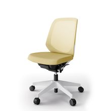ノートチェア  KJ-160JE-W9U6 ローバック / 樹脂脚 / ランバーサポート / テクスチャードメッシュ ナイロン双輪キャスター ［W9×カナリアイエロー］