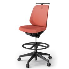 ノートチェア ハイポジションタイプ  KJ-180JEHP-T1D4 ローバック / 樹脂脚 / ハンガー / テクスチャードメッシュ 抵抗ウレタン双輪キャスター ［T1×パーシモンオレンジ］