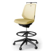 ノートチェア ハイポジションタイプ  KJ-180JEHP-T1U6 ローバック / 樹脂脚 / ハンガー / テクスチャードメッシュ 抵抗ウレタン双輪キャスター ［T1×カナリアイエロー］