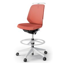 ノートチェア ハイポジションタイプ  KJ-180JEHP-W9D4 ローバック / 樹脂脚 / ハンガー / テクスチャードメッシュ 抵抗ウレタン双輪キャスター ［W9×パーシモンオレンジ］