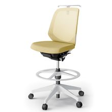 ノートチェア ハイポジションタイプ  KJ-180JEHP-W9U6 ローバック / 樹脂脚 / ハンガー / テクスチャードメッシュ 抵抗ウレタン双輪キャスター ［W9×カナリアイエロー］