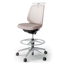ノートチェア ハイポジションタイプ  KJ-180JEHP-ZNF6 ローバック / アルミ脚 / ハンガー / テクスチャードメッシュ 抵抗ウレタン双輪キャスター ［ZN×グレイッシュブラウン］