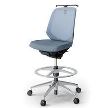 ノートチェア ハイポジションタイプ  KJ-180JEHP-ZTB4 ローバック / アルミ脚 / ハンガー / テクスチャードメッシュ 抵抗ウレタン双輪キャスター ［ZT×ダックブルー］