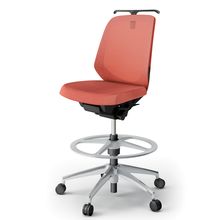 ノートチェア ハイポジションタイプ  KJ-180JEHP-ZTD4 ローバック / アルミ脚 / ハンガー / テクスチャードメッシュ 抵抗ウレタン双輪キャスター ［ZT×パーシモンオレンジ］