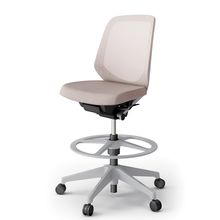 ノートチェア ハイポジションタイプ  KJ-180JEP-GNF6 ローバック / 樹脂脚 / テクスチャードメッシュ 抵抗ウレタン双輪キャスター ［GN×グレイッシュブラウン］