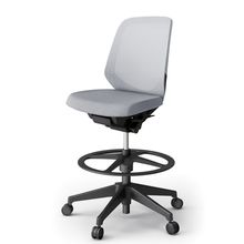 ノートチェア ハイポジションタイプ  KJ-180JEP-T1T7 ローバック / 樹脂脚 / テクスチャードメッシュ 抵抗ウレタン双輪キャスター ［T1×ホワイトグレーＴ］