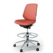 ノートチェア ハイポジションタイプ  KJ-180JEP-ZWD4 ローバック / アルミ脚 / テクスチャードメッシュ 抵抗ウレタン双輪キャスター ［ZW×パーシモンオレンジ］