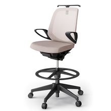 ノートチェア ハイポジションタイプ  KJ-186JEHP-T1F6 ローバック / 樹脂脚 / ループ肘 / ハンガー / テクスチャードメッシュ 抵抗ウレタン双輪キャスター ［T1×グレイッシュブラウン］