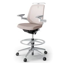 ノートチェア ハイポジションタイプ  KJ-187JEHP2ZWF6 ローバック / アルミ脚 / アジャスタブル肘 / ハンガー / テクスチャードメッシュ 抵抗ウレタン双輪キャスター ［ZW×グレイッシュブラウン］