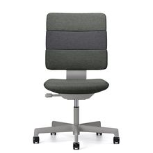 SHIGA シガ  背トリプル 肘なし 昇降脚 布地張り ナイロン双輪キャスター  [座背：ツートーンQW / フレームカラー：ペールオリーブ]