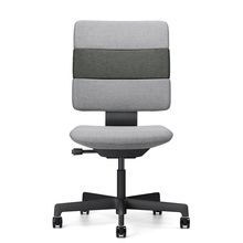 SHIGA シガ  背トリプル 肘なし 昇降脚 布地張り ナイロン双輪キャスター  [座背：ツートーンCQ / フレームカラー：ブラック]