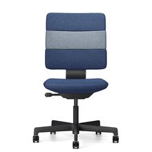 SHIGA シガ  背トリプル 肘なし 昇降脚 布地張り ナイロン双輪キャスター  [座背：ツートーンNA / フレームカラー：ブラック]