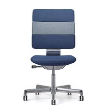 SHIGA シガ  背トリプル 肘なし 昇降脚 布地張り ナイロン双輪キャスター  [座背：ツートーンNA / フレームカラー：アルミミラー]