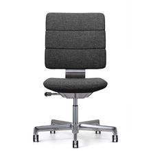 SHIGA シガ  背トリプル 肘ナシ 昇降脚 布地張り ナイロン双輪キャスター  [座背：173（Hallingdal65）/ベースカラー：アルミミラー]