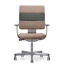 SHIGA シガ  背トリプル 固定肘 昇降脚 布地張り ナイロン双輪キャスター   [ フレームカラー : Z9 / アルミミラー | 背座 :KQ / ツートーンKQ ]