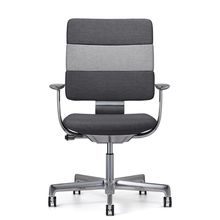 SHIGA シガ  背トリプル 固定肘 昇降脚 布地張り ナイロン双輪キャスター   [ フレームカラー : Z9 / アルミミラー | 背座 :WC / ツートーンWC ]