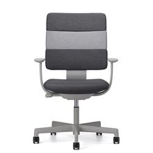 SHIGA シガ  背トリプル 固定肘 昇降脚 布地張り 抵抗付ウレタン双輪キャスター  [座背：ツートーンWC / フレームカラー：ペールオリーブ]