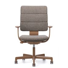 SHIGA シガ  背トリプル 固定肘 昇降脚 布地張り kvadrat ナイロン双輪キャスター   [ フレームカラー : GF / グロスキャメルブラウン | 背座 :70 / 270（Hallingdal65） ]