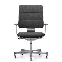 SHIGA シガ  背トリプル 固定肘 昇降脚 布地張り ナイロン双輪キャスター  [座背：173（Hallingdal65）/ベースカラー：アルミミラー]