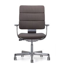 SHIGA シガ  背トリプル 固定肘 昇降脚 布地張り ナイロン双輪キャスター  [座背：376（Steelcut Trio 3）/ベースカラー：アルミミラー]